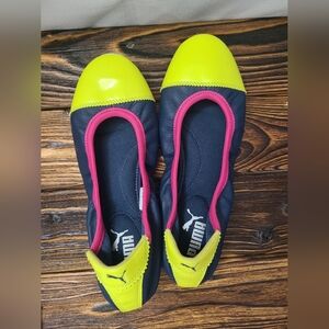 Puma Colorful Kitara Toe Cap Leather Ballet Flats Womens Size 7.5